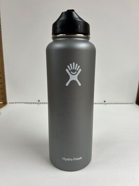 Hydro Flask Gray Bottle with Black Cap